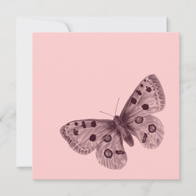 Invitation Sweet sixteen papillon rose (Devant)