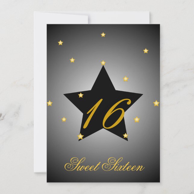 Invitation Sweet sixteen-Personnaliser de l'Étoile paradisiaq (Devant)