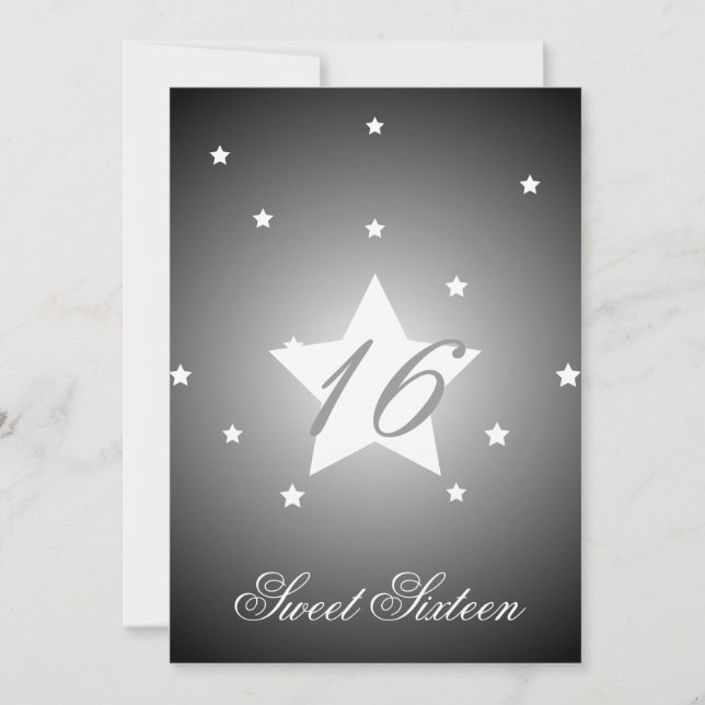 Invitation Sweet sixteen-Personnaliser étoile céleste (Devant)