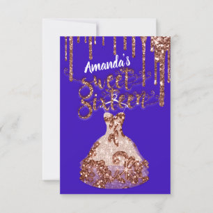Invitation Sweet sixteen Rose robe Parties scintillant Drift