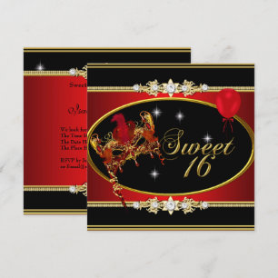 Invitation Sweet sixteen Rouge Or Sweet 16 Masquerade