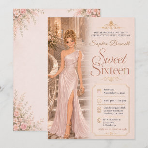Invitation Sweet Sixteen Salon Rose