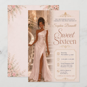 Invitation Sweet Sixteen Salon Rose