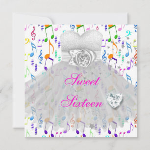 Invitation Sweet sixteen Sweet 16 16e Anniversaire Musique de