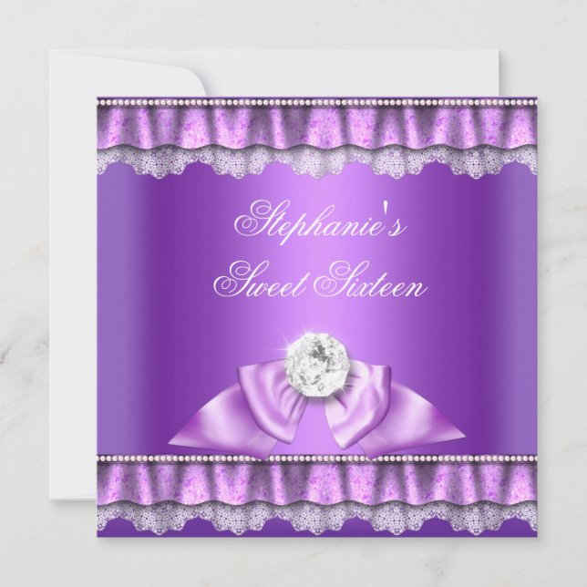 Invitation Sweet sixteen Sweet 16 Anniversaire de fête de vio (Devant)