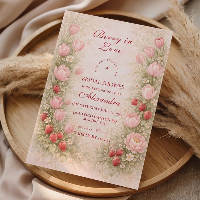 Invitation Sweet Strawberry Romance Bridal Shower (Créateur téléchargé)