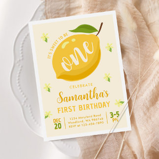 Invitation Sweet To Be One Summer Citrus Citrus 1er Anniversa