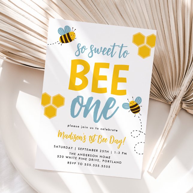 Invitation Sweet to Bee Un 1er Jour d'abeilles Anniversaire (Créateur téléchargé)