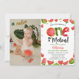 Invitation Sweet Watermelon Anniversaire 1er anniversaire de 