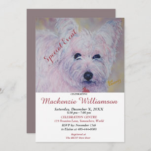 INVITATION SWEET WESTIE SOUHAITE UN ANNIVERSAIRE HEUREUX