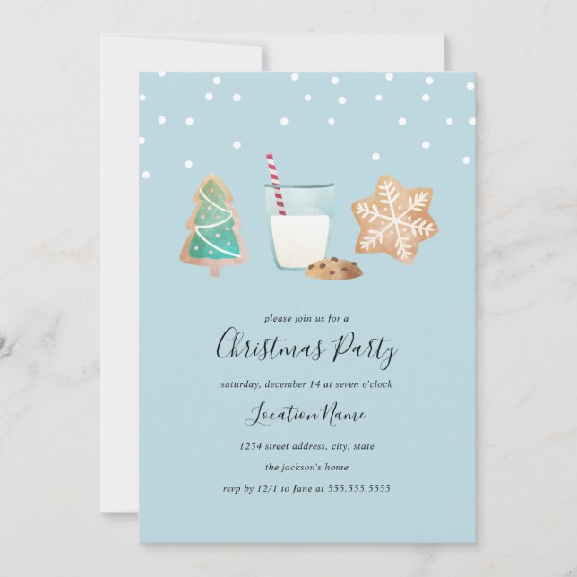 Invitation Sweet Winter Cookies Noël Party (Devant)