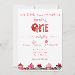 Invitation Sweetheart Valentine 1er anniversaire