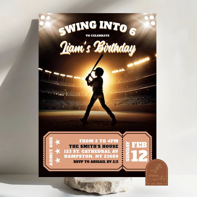 Invitation Swing In Baseball Rookie Birthday Boy (Créateur téléchargé)