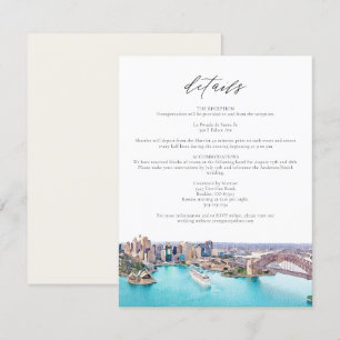 Invitation SYDNEY AUSTRALIA Mariage d'illustration