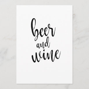 Invitation Symbole Abordable Noir et Blanc Bière et Vin