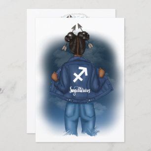 Invitation SYMBOLE Afro-Américain Sagittarius Fête d'annivers