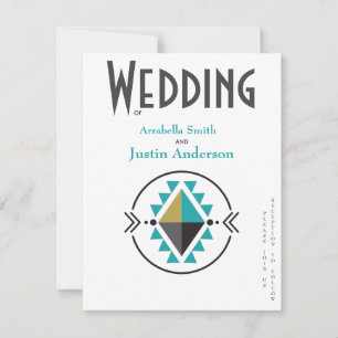 Invitation Symbole aztèque natif Mariage blanc