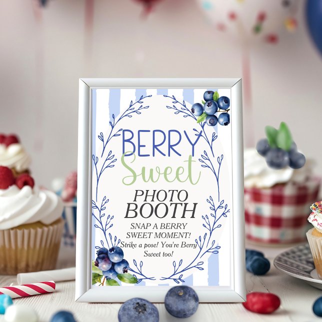Invitation SYMBOLE BOOTH Bleu Bleu PHOTO Berry Sweet (Berry Sweet PHOTO BOOTH Blueberry Sign)