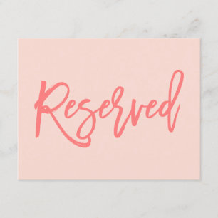 Invitation Symbole Chic Mariage Lettré Réservé Coral