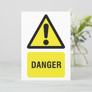 Invitation Symbole de danger jaune