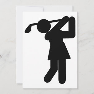 Invitation Symbole de golf - Femme Golfing