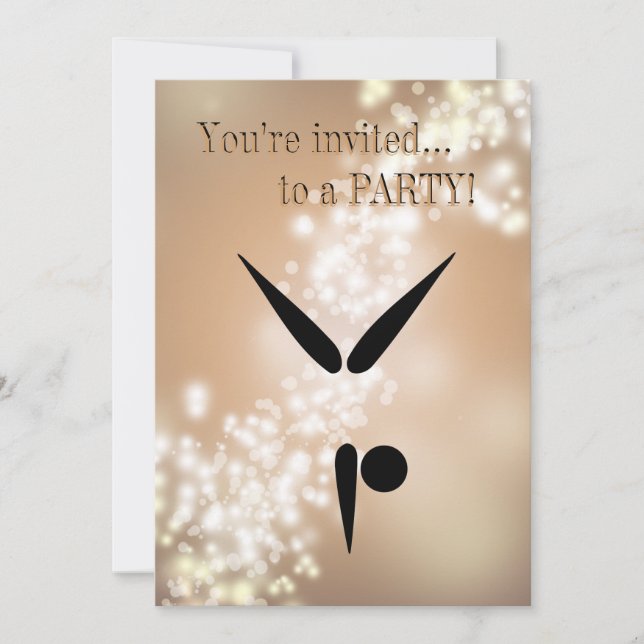 Invitation Symbole de gymnastique de gymnaste de culbuteur (Devant)