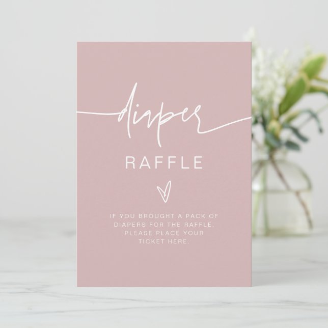 Invitation SYMBOLE DE JEU MARLO Bohemian Dusty Blush Diaper (Debout devant)