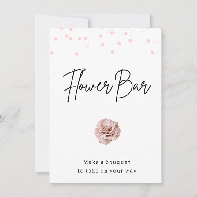 Invitation Symbole de la barre de fleurs des points roses mod (Devant)