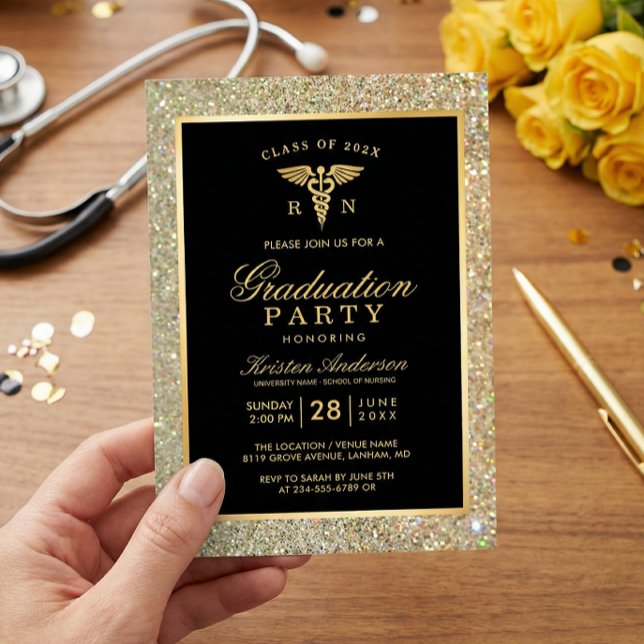 Invitation Symbole de l'école d'infirmières médicales Fête de (Créateur téléchargé)