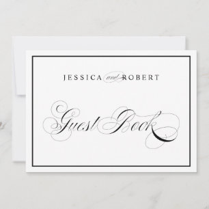 Invitation Symbole de mariage élégant Livre d'invités Bordure