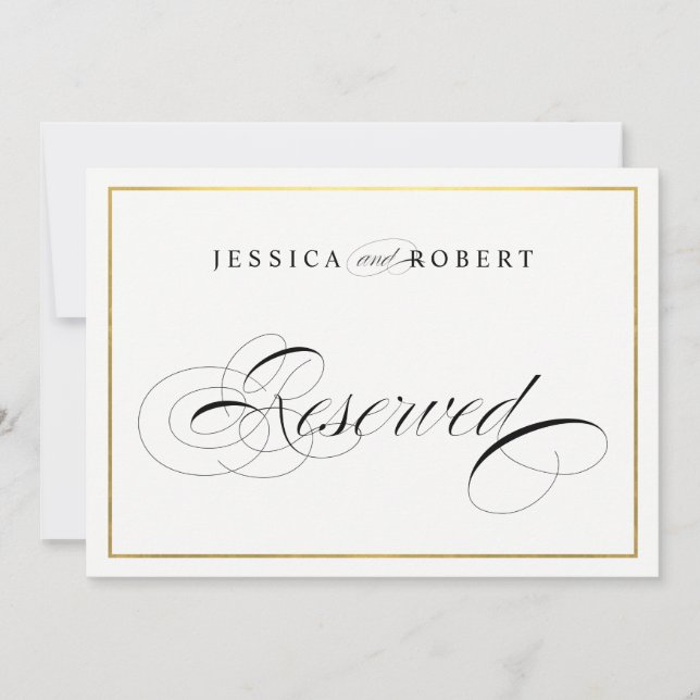 Invitation Symbole de mariage élégant réservé (Devant)