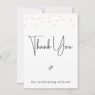 Invitation Symbole de Merci moderne avec points roses