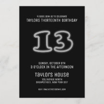 Symbole de Néon Blanc 13e fête d'anniversaire bran