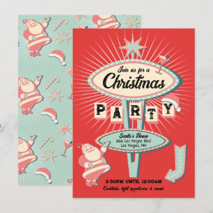 Invitation SYMBOLE DE Noël père Noël Mod Retro