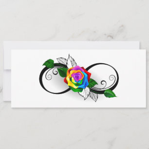 Invitation Symbole d'infini avec Rose arc-en-ciel