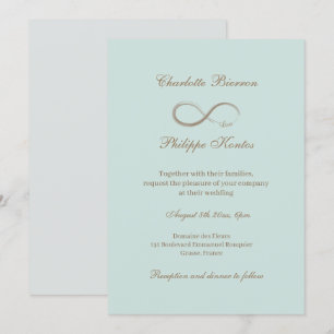 Invitation Symbole d'infini Élégant Mariage Or Teal