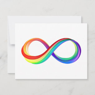 Invitation Symbole d'infinité arc-en-ciel stratifié