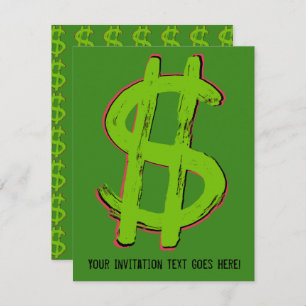 Invitation Symbole Dollar Vert