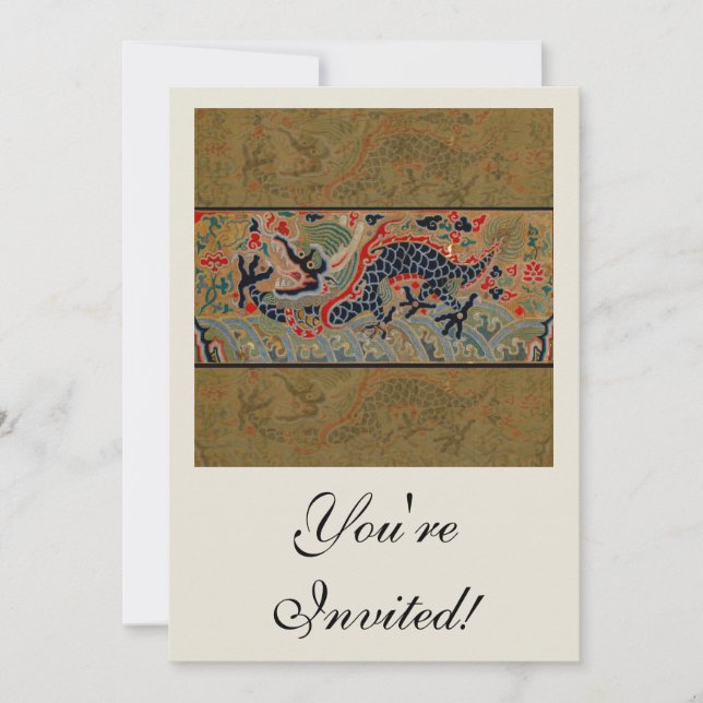 Invitation Symbole dragon chinois Antique asiatique (Devant)