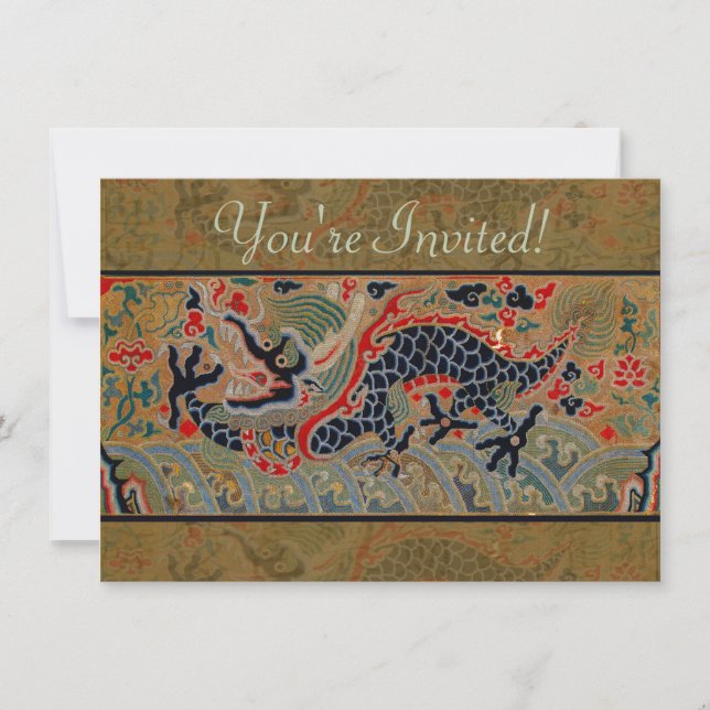 Invitation Symbole dragon chinois Antique asiatique (Devant)