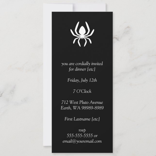 Invitation Symbole du cercle d'araignée (Devant)