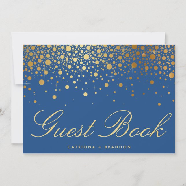 Invitation Symbole du livre d'or Faux Gold Foil Confetti (Devant)