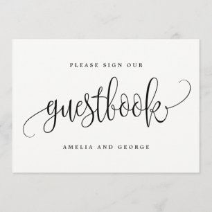 Invitation Symbole du livre d'or - Jolie calligraphie