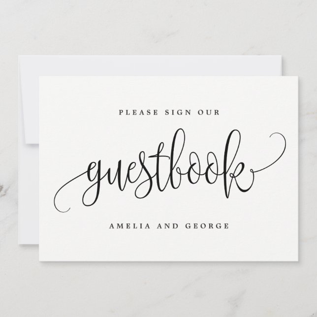 Invitation Symbole du livre d'or - Lovely Calligraphy (Devant)