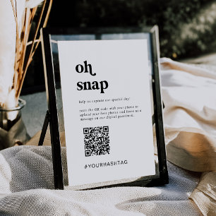 Invitation Symbole du Mariage de code QR Black Oh Snap Modern