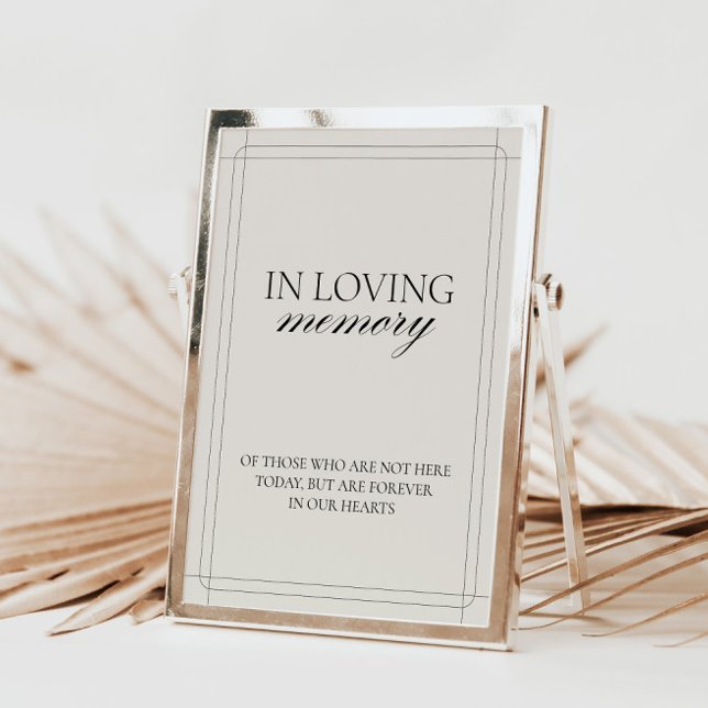 Invitation Symbole en Mémoire Amoureuse Classique gris clair (In Loving Memory Classic Light Gray Sign)