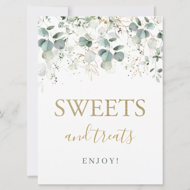 Invitation Symbole Eucalyptus Foliage Sweets & Traitements (Devant)