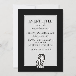 Invitation Symbole hibou blanc