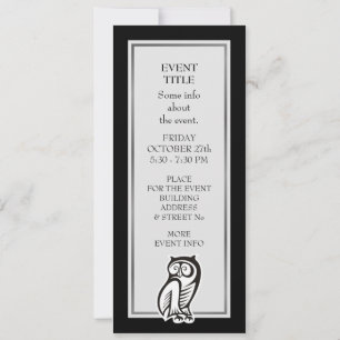 Invitation Symbole hibou blanc