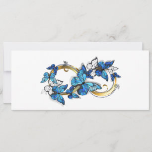 Invitation Symbole infini de papillons Morpho bleus